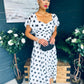Aoibhe Detailed Midi Dress Polka Black / White