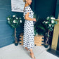 Aoibhe Detailed Midi Dress Polka Black / White