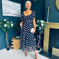 Aoibhe Detailed Midi Dress Polka Black