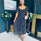 Aoibhe Detailed Midi Dress Polka Black