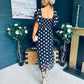 Aoibhe Detailed Midi Dress Polka Black