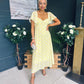 Aoibhe Detailed Midi Dress Polka Yellow