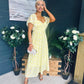 Aoibhe Detailed Midi Dress Polka Yellow