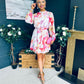 Ciara Detailed Mini Dress Floral White