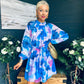Ciara Detailed Mini Dress Floral Blue