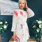 Ciara Detailed Mini Dress Floral Yellow