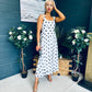 Roise Detailed Midi Dress Polka White