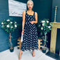 Roise Detailed Midi Dress Polka Black