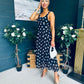 Roise Detailed Midi Dress Polka Black