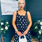 Roise Detailed Midi Dress Polka Black