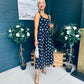 Roise Detailed Midi Dress Polka Black