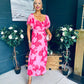 Orla Detailed Midi Dress Floral Pink