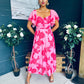 Orla Detailed Midi Dress Floral Pink