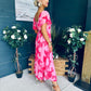 Orla Detailed Midi Dress Floral Pink