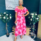 Orla Detailed Midi Dress Floral Pink