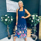 Keelin Halterneck Midi Dress Floral Navy