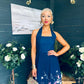 Keelin Halterneck Midi Dress Floral Navy