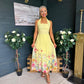 Keelin Halterneck Midi Dress Floral Yellow