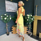 Keelin Halterneck Midi Dress Floral Yellow