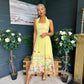 Keelin Halterneck Midi Dress Floral Yellow