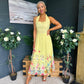 Keelin Halterneck Midi Dress Floral Yellow