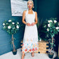 Keelin Halterneck Midi Dress Floral Cream