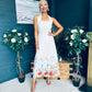 Keelin Halterneck Midi Dress Floral Cream