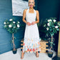 Keelin Halterneck Midi Dress Floral Cream