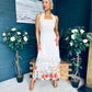 Keelin Halterneck Midi Dress Floral Cream
