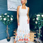 Keelin Halterneck Midi Dress Floral Cream