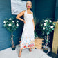 Keelin Halterneck Midi Dress Floral Cream