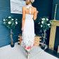 Keelin Halterneck Midi Dress Floral Cream