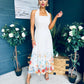 Keelin Halterneck Midi Dress Floral Cream