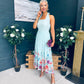 Keelin Halterneck Midi Dress Floral Pastel