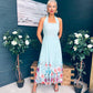 Keelin Halterneck Midi Dress Floral Pastel