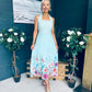 Keelin Halterneck Midi Dress Floral Pastel