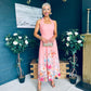 Keelin Halterneck Midi Dress Floral Peach