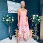 Keelin Halterneck Midi Dress Floral Peach