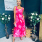 Aideen Detailed Midi Dress Geo Pink