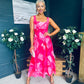 Aideen Detailed Midi Dress Geo Pink