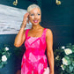 Aideen Detailed Midi Dress Geo Pink