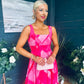 Aideen Detailed Midi Dress Geo Pink