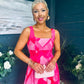 Aideen Detailed Midi Dress Geo Pink