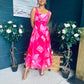 Aideen Detailed Midi Dress Geo Pink