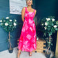 Aideen Detailed Midi Dress Geo Pink