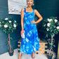 Aideen Detailed Midi Dress Geo Blue