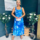 Aideen Detailed Midi Dress Geo Blue