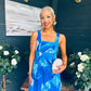 Aideen Detailed Midi Dress Geo Blue