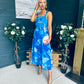 Aideen Detailed Midi Dress Geo Blue