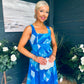 Aideen Detailed Midi Dress Geo Blue